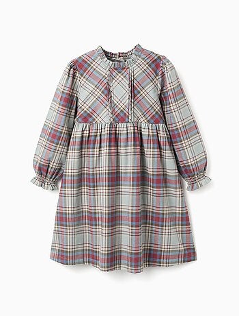 Robe en coton à volants et carreaux B&S