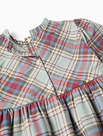 Robe en coton à volants et carreaux B&S