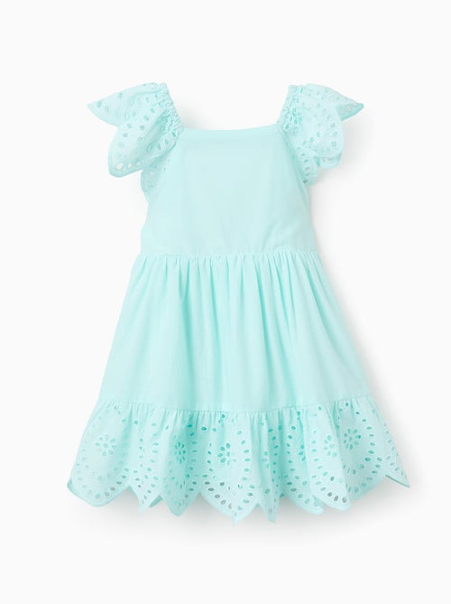 Robe en Coton avec Broderie Anglaise - Kiabi