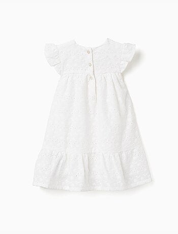 Robe en coton avec broderie anglaise et volants