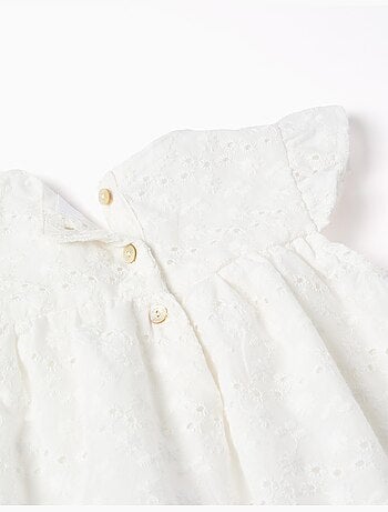 Robe en coton avec broderie anglaise et volants