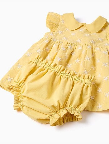 Robe en coton avec broderie et volants B&S