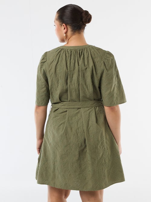 Robe en coton avec broderies anglaises - Kiabi