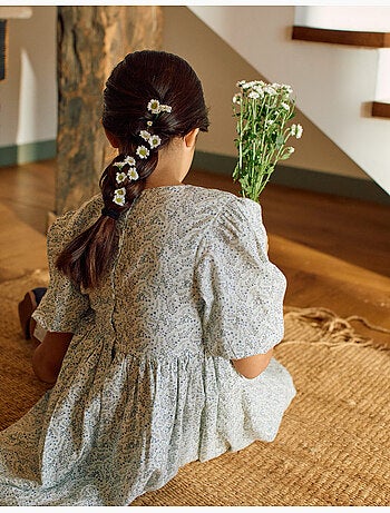 Robe en coton avec manches bouffantes et fleurs You&Me