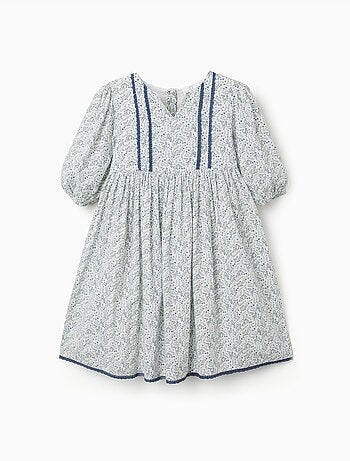 Robe en coton avec manches bouffantes et fleurs You&Me