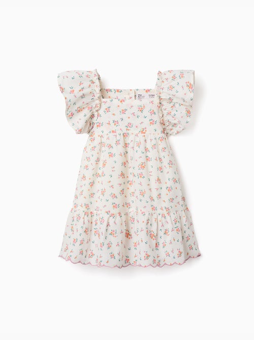 Robe en coton avec motif floral et volants - Kiabi Robe en coton avec motif floral et volants - Kiabi