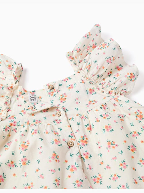Robe en coton avec motif floral et volants - Kiabi Robe en coton avec motif floral et volants - Kiabi