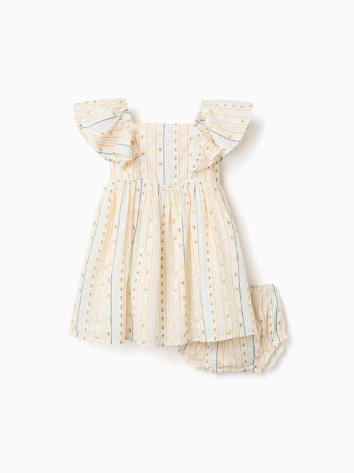 Robe en coton avec motif floral et volants - Kiabi Robe en coton avec motif floral et volants - Kiabi
