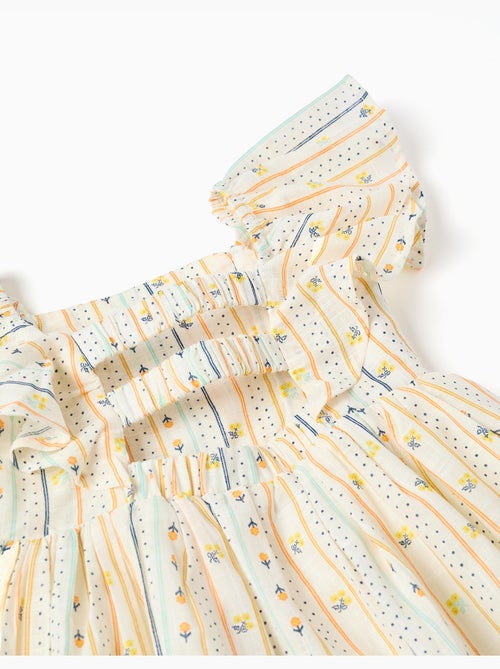 Robe en coton avec motif floral et volants - Kiabi Robe en coton avec motif floral et volants - Kiabi