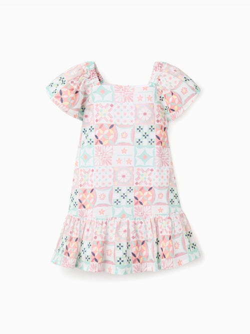 Robe en coton avec motif mosaïque - Kiabi
