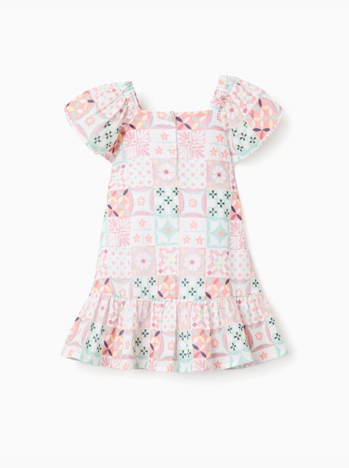 Robe en coton avec motif mosaïque - Kiabi