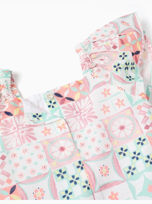 Robe en coton avec motif mosaïque - Kiabi