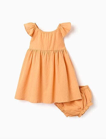 Robe en coton avec volants et doublure