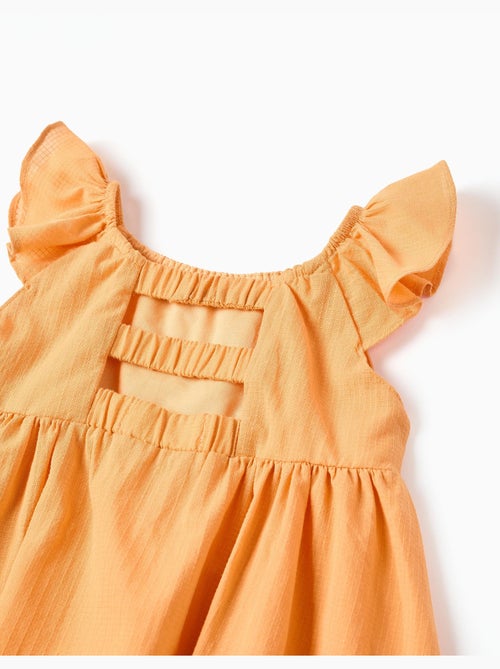 Robe en coton avec volants et doublure - Kiabi