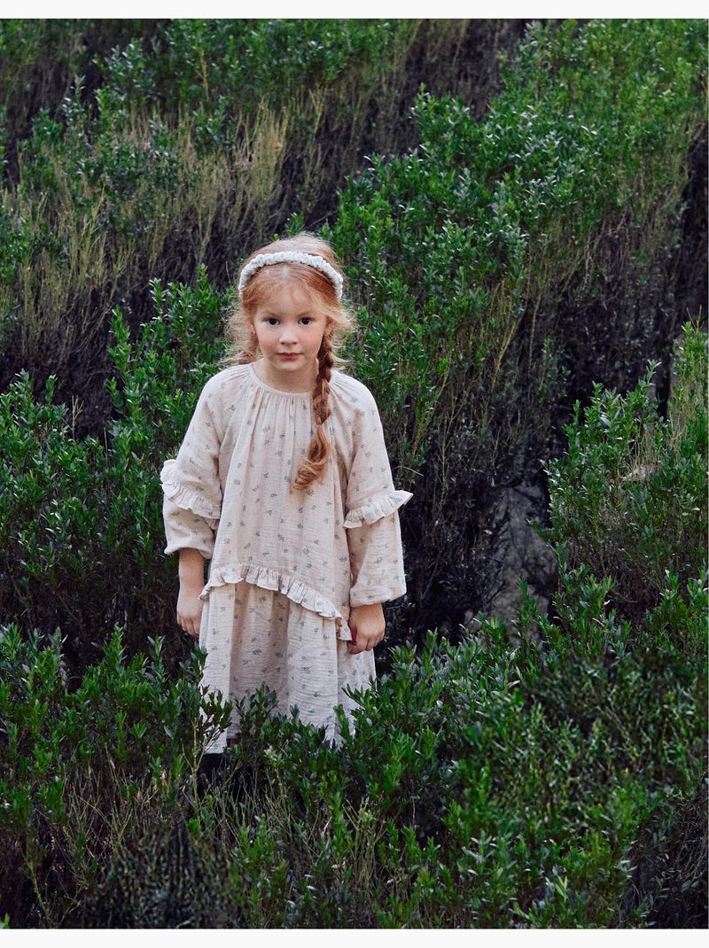 Robe en coton bambula à motif floral B&S Beige - Kiabi