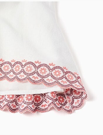 Robe en coton et lin à broderie anglaise