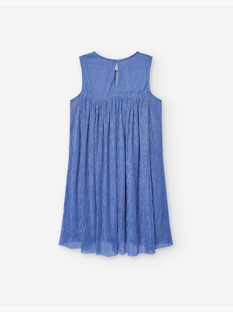 Robe en Coton et Lin avec Broderies Cérémonie Bleu - Kiabi