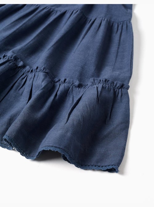 Robe en coton et lin avec manches à volants You&Me - Kiabi