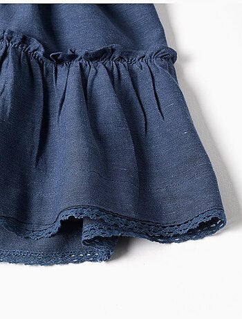 Robe en coton et lin avec manches à volants You&Me