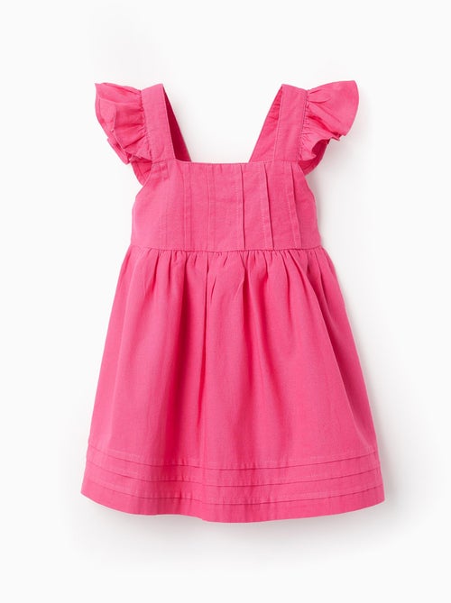 Robe en Coton et Lin avec Volants - Kiabi