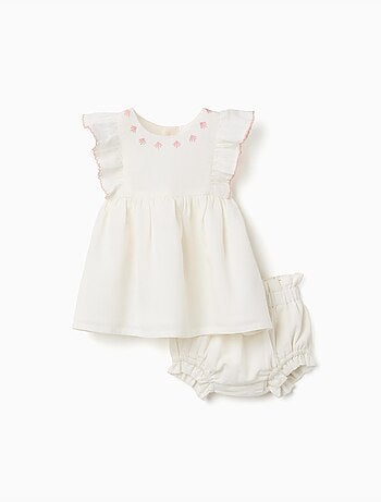 Robe en coton et lin + bloomer