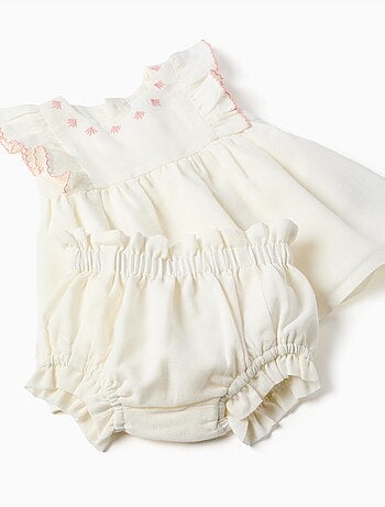 Robe en coton et lin + bloomer