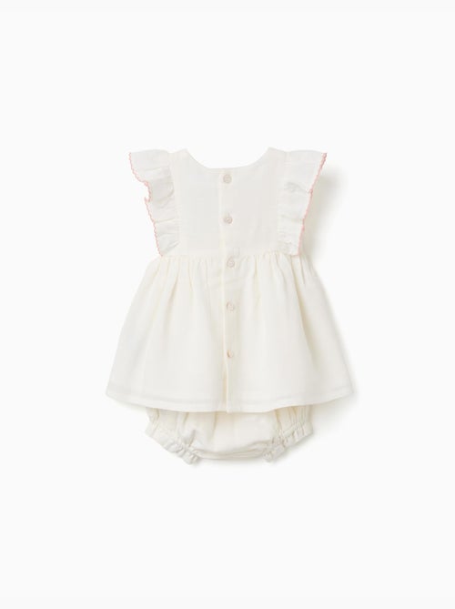 Robe en coton et lin + bloomer - Kiabi