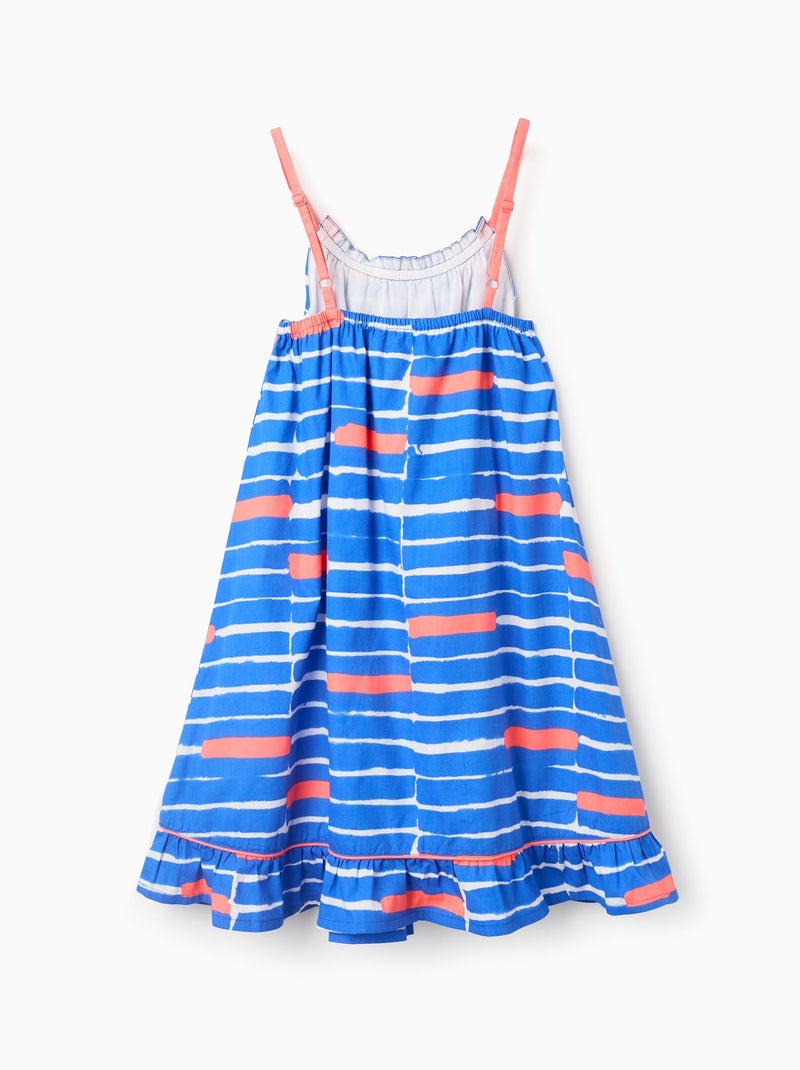 Robe en Coton Évasée avec Motif Bleu - Kiabi