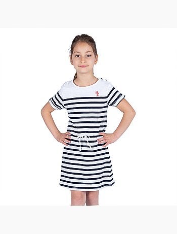 Robe en coton léger 'Breizh Océan', Robe pour fille à rayures