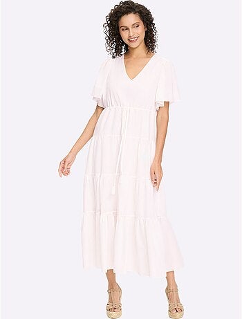 Robe en coton longueur maxi tendance - taille standard - helline