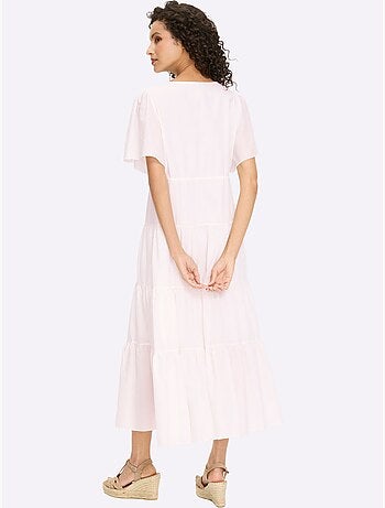 Robe en coton longueur maxi tendance - taille standard - helline