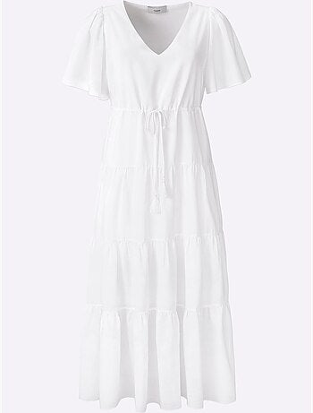 Robe en coton longueur maxi tendance - taille standard - helline