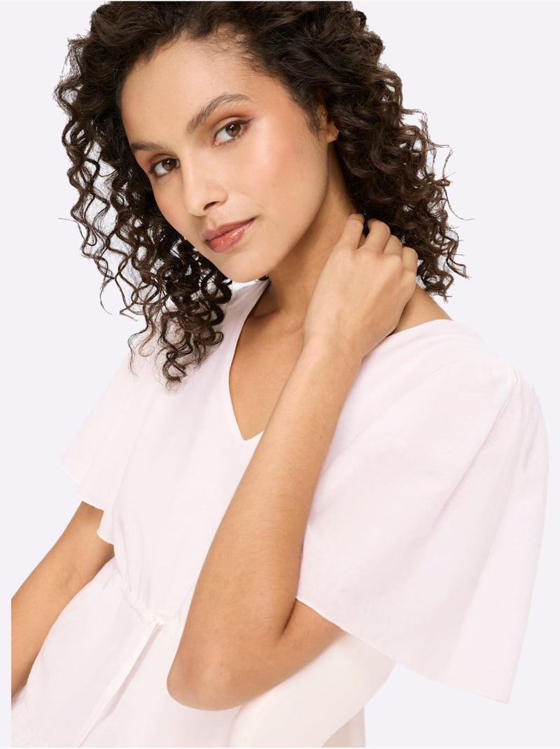 Robe en coton longueur maxi tendance - taille standard - helline Blanc - Kiabi