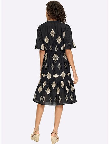 Robe En Coton Magnifique Broderie - Taille Standard - Helline