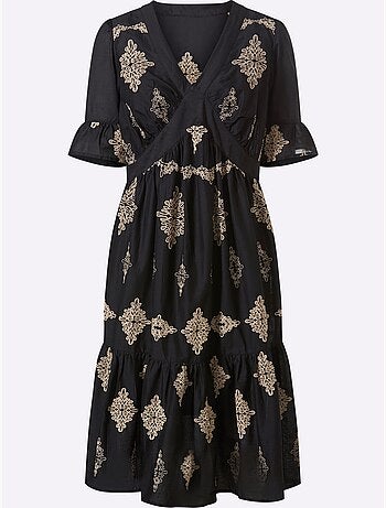 Robe En Coton Magnifique Broderie - Taille Standard - Helline