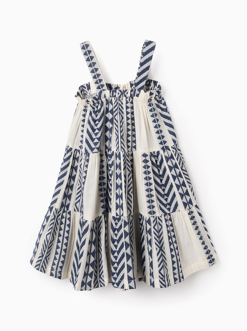 Robe en Coton Motif Ethnique Bleu foncé - Kiabi