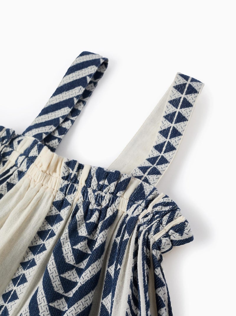 Robe en Coton Motif Ethnique Bleu foncé - Kiabi