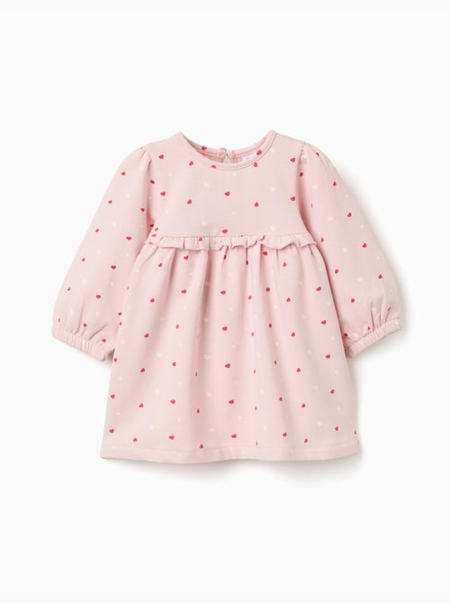 Robe en coton peigné avec motif cœur - Kiabi Robe en coton peigné avec motif cœur - Kiabi