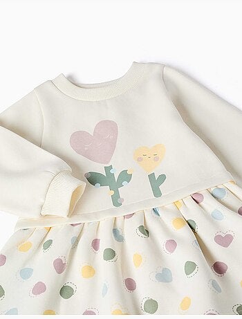 Robe en coton peigné avec motif de cœurs et de pois