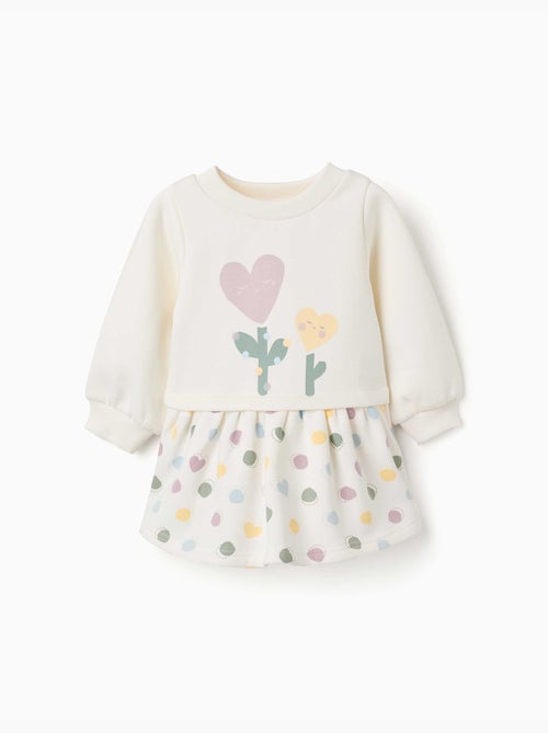 Robe en coton peigné avec motif de cœurs et de pois - Kiabi Robe en coton peigné avec motif de cœurs et de pois - Kiabi