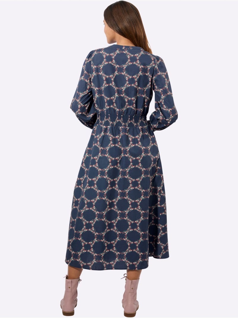 Robe En Coton Pur Coton - Taille Standard - Witt Bleu Rose - Kiabi