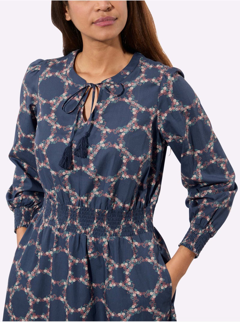 Robe En Coton Pur Coton - Taille Standard - Witt Bleu Rose - Kiabi