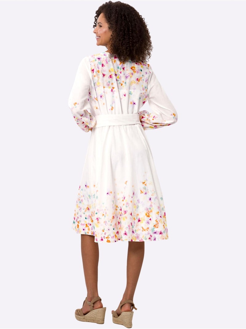 Robe en coton qualité tissée - taille standard - helline Ecru - Kiabi