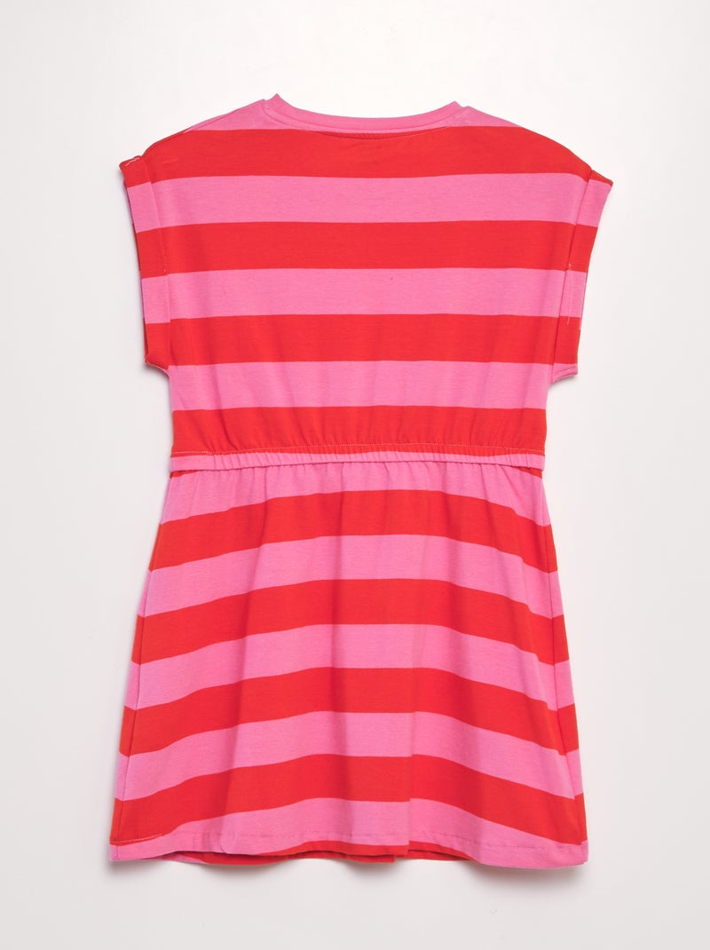 Robe en coton stretch à la taille marquée Rouge - Kiabi