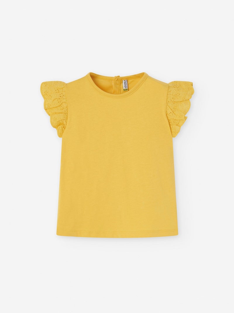 Robe en Coton Texturé Cérémonie Jaune - Kiabi