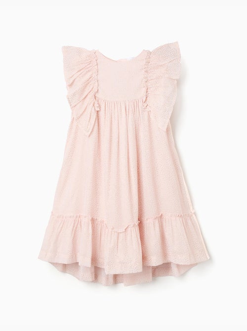 Robe en crêpe à volants et lurex - Kiabi