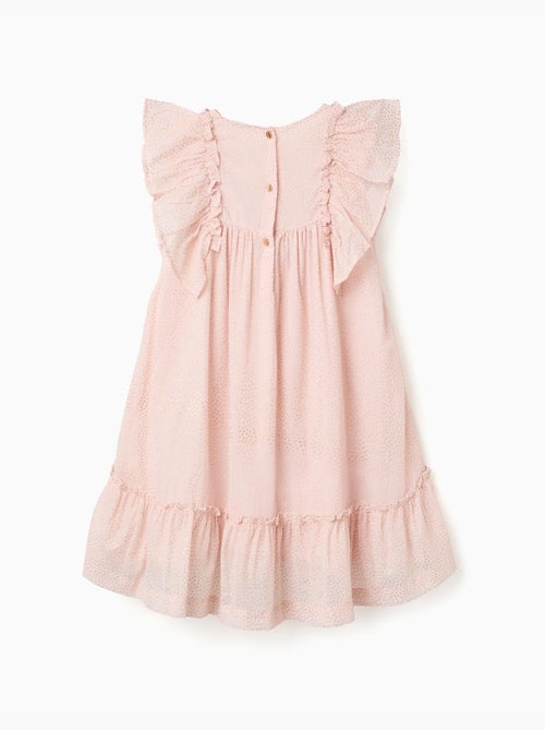 Robe en crêpe à volants et lurex - Kiabi