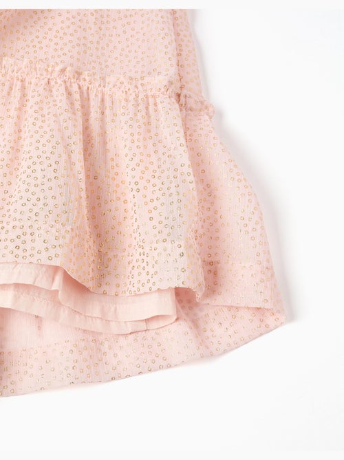 Robe en crêpe à volants et lurex - Kiabi