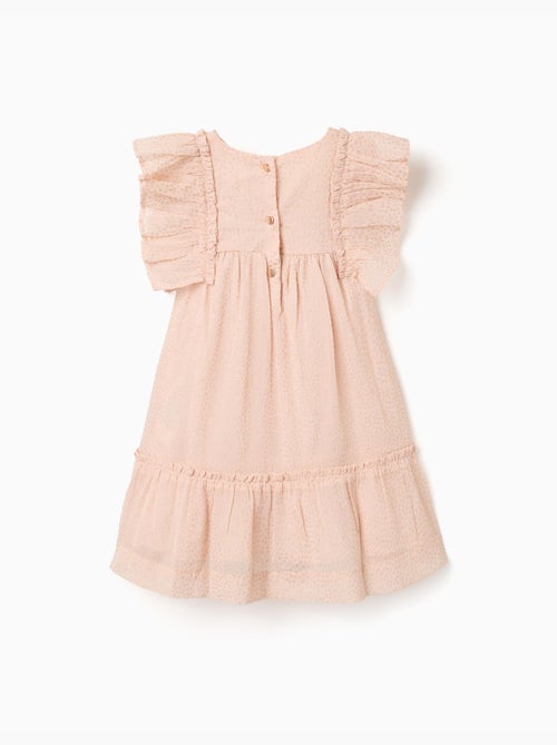 Robe en crêpe à volants et lurex - Kiabi