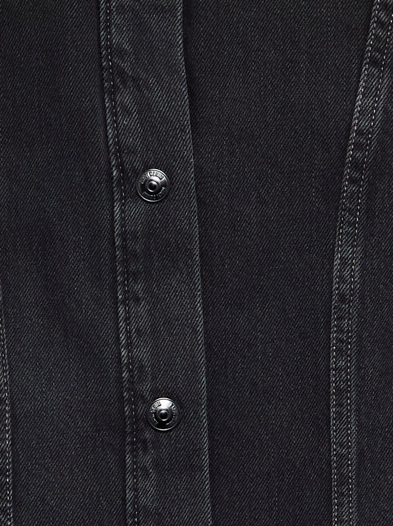 Robe en denim à manches longues et col chemisier Gris - Kiabi